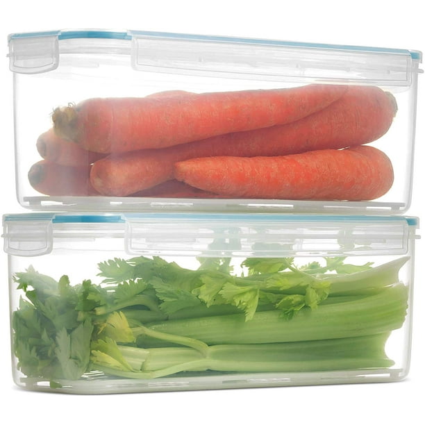 Komax Biokips Fruit Vegetables Fridge Storage Containers With Dripping Tray (2Pack) Walmart