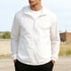 thumbnail image 2 of Mens Tops Manga Larga Color Sólido Bolsillo con Cremallera Al Aire Libre con Capucha Ropa Exterior Casual Poliéster Moda Blusa de Manga Corta, 2 of 9