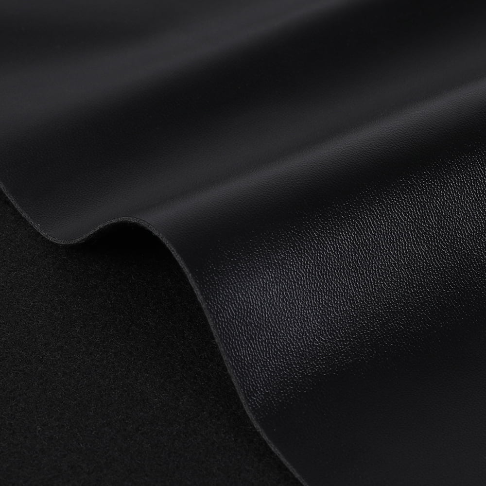1-40 Yards Faux Leather Fabric Solid Black Upholstery Marine Vinyl Pleather  54