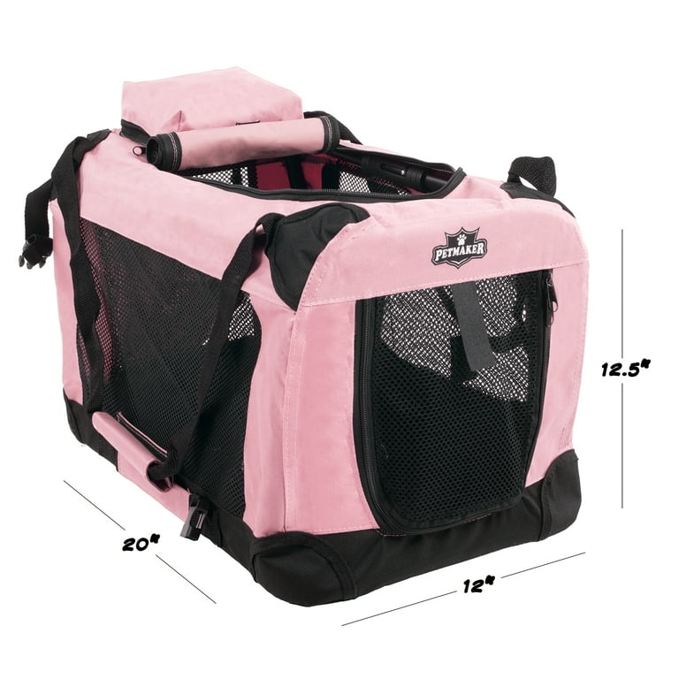 Petmaker Soft Sided Pet Crate Pink 20