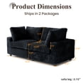 thumbnail image 3 of Sdorens Cloud Couch Modular Sectional Sofa,78" Oversized Convertible Wide Seater,2 Seater for Living Room Set,Covers Washable&Replaceable,Black, 3 of 14