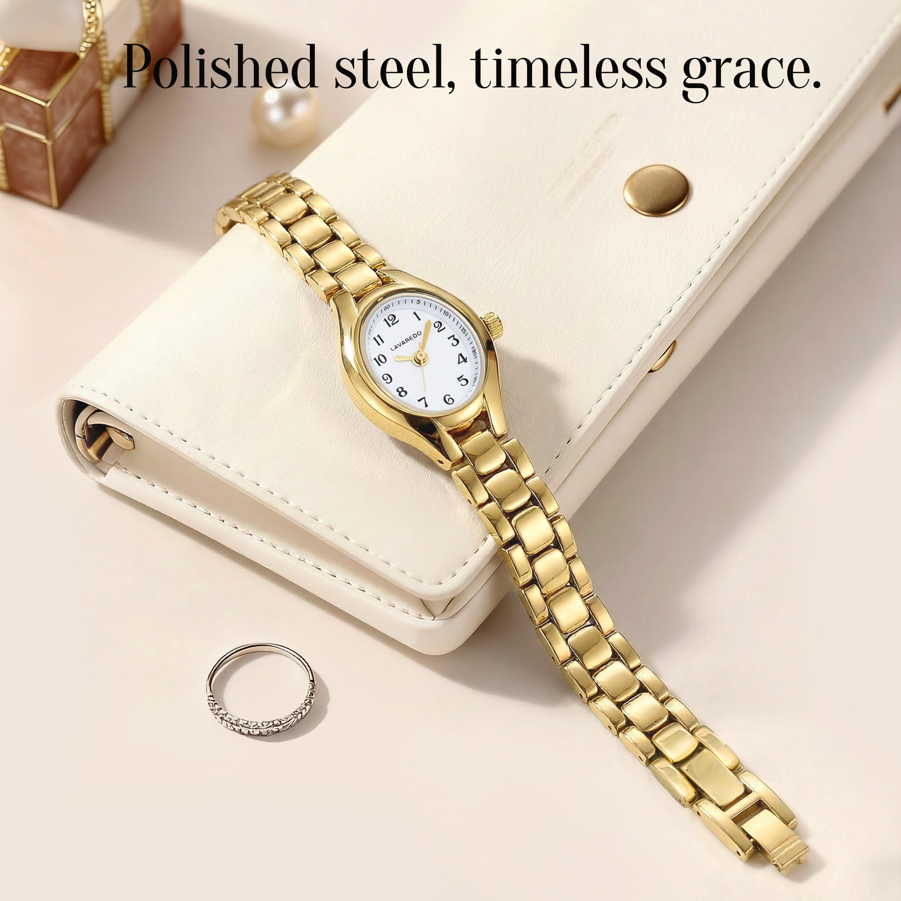 Woman Watches Elegant Oval GoldWhite Ladies Quartz Watch with Stainless Steel Strap Waterproof Woman Watch Gift for Woman