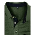 thumbnail image 3 of MAWCLOS T-Shirts pour Hommes Polo à Boutons Col à Revers Hauts d'Été Décontractés Plage Manches Courtes Blouse Vert Armée 2TG, 3 of 4