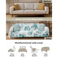 thumbnail image 3 of Turquoise Nautical Sofa Covers for 3 Cushion,Washable Couch Cover for Sectional Sofa Slipcovers with Tassel,Coastal Starfish Shell Conch Retro Sea Loveseat Covers Futon Cover Throw Blanket 71x118, 3 of 8