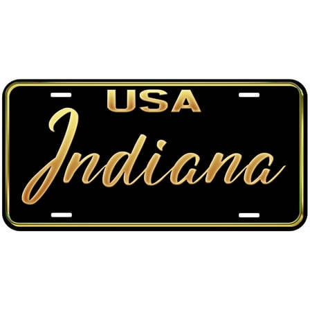Indiana Black-G Curved Novelty Car Auto License Plate