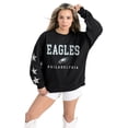 thumbnail image 3 of Women's Gameday Couture  Black Philadelphia Eagles Velocity Relaxed Rhinestone Pullover Sweatshirt, 3 of 6