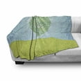 thumbnail image 2 of Nature Soft Flannel Fleece Throw Blanket, Interpretation of a Tree on a Hill in Random Strokes, Cozy Plush for Indoor and Outdoor Use, 60" x 80", Sky Blue Apple Green, by Ambesonne, 2 of 5