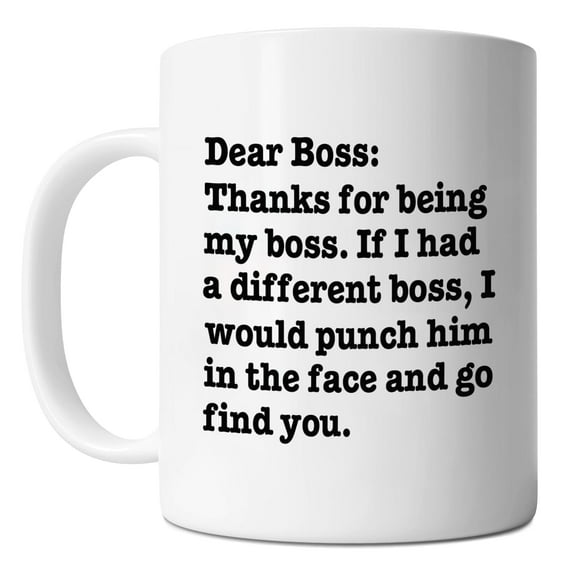 Mycheny Best Boss Ceramic Mug, 11 Ounces, Bosses Day Gifts, Funny Office Tea Cup, Thanks for Being My Boss Mugs, Birthday Gifts for Men and Women