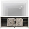 thumbnail image 4 of Farmhouse TV Stand With Sliding Barn Door, Wood Entertainment Center for TV up to 65", Rustic Gray, 4 of 7