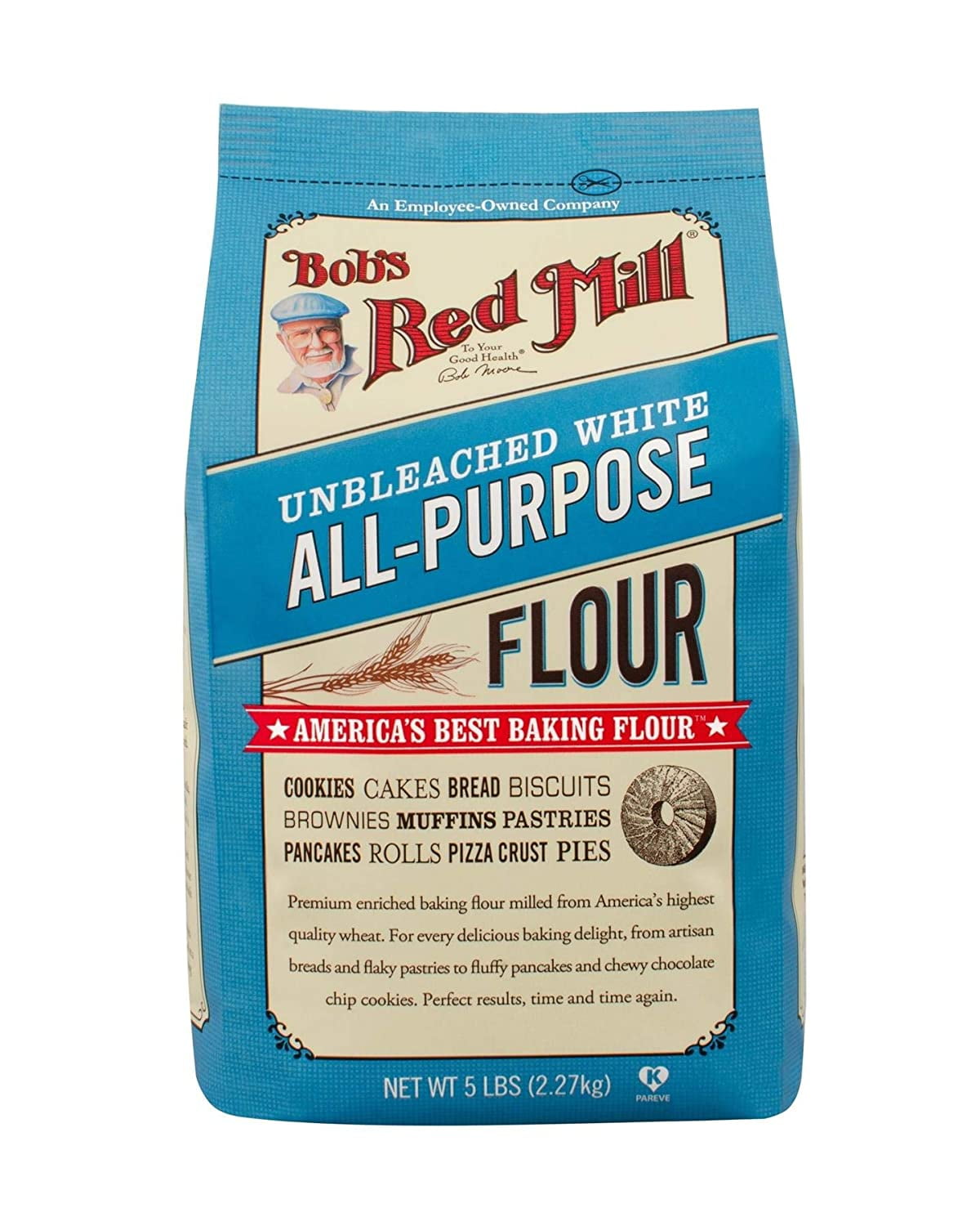 Bob's Red Mill Enriched Unbleached White All-Purpose Flour 5 lbs Pack of 2