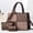 D808-5Coffee, variant on Large Capacity Designer Handbag Set for Women Spliced Design for Women with Shoulder Strap Women's Top-handle Handbags with Built in Wallet