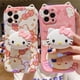 thumbnail image 2 of Sanrio-funda de teléfono KT Cat Hello Kitty para mujer, carcasa de lujo con soporte para IPhone 13, 11, 12 Pro Max, X, XR, 7, 8 Plus zhangmengya LED, 2 of 2