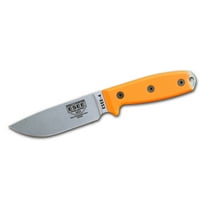 ESEE Knives ESEE-4 Fixed Blade Knife 4.5" Drop Point CPM S35VN Stonewashed Blade G-10 Handle Orange