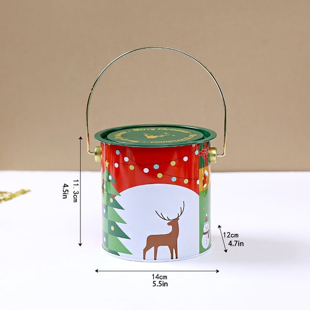 Yhmxh Tarro de galletas vintage navideño, tarros para la encimera de la cocina, tarro hermético, recipientes para galletas, lata con tapa para regalar, galletas grandes.