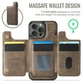 thumbnail image 3 of Dteck for iPhone 16 Pro Max Magnetic Case with Detachable Wallet Card Holder, Compatible with MagSafe, RFID Blocking Credit Slots Kickstand Shockproof Phone Cover for Women Men,Coffee, 3 of 6