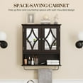 thumbnail image 2 of RoyalCraft Bathroom Wall Medicine Cabinet, Wood Storage with Mirror, Towel Bar, Brown, 2 of 8
