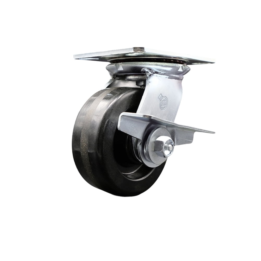 Heavy-Duty Mold-On Polyurethane Industrial Casters With Plate - View #4