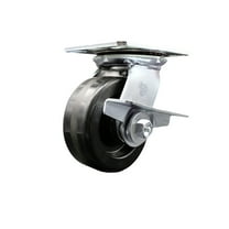 5 Inch Heavy Duty Phenolic Caster with Roller Bearing and Brake Service Caster