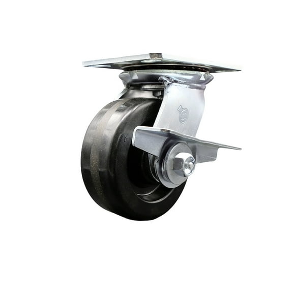 5 Inch Heavy Duty Phenolic Caster with Ball Bearing and Brake Service Caster