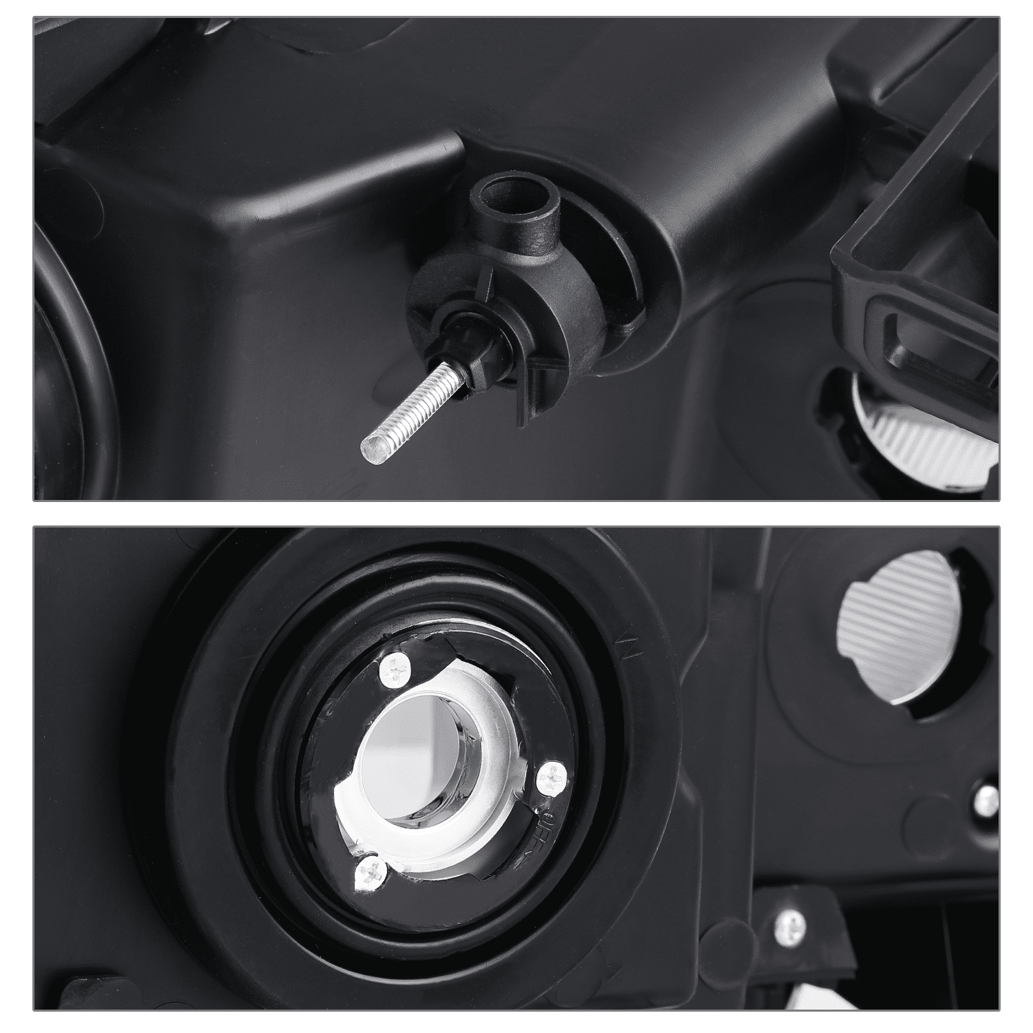 M-AUTO Headlights Assembly Headlamps Replacement for 2007-2014 GMC Sierra Pickup, Black Housing Clear Lens Clear Corner