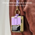 thumbnail image 3 of for Z Flip4 5G 2022 case 360°with Ring Luxury Electroplated PU Leather Cover Compatible with Samsung Galaxy Z Flip 4 5G Case Built-in Screen Protector Camera Phone Case (C-Purple), 3 of 13