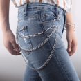 thumbnail image 3 of Multi-layer Belt Waist Chain Men Women Punk Hip Hop Pants Keychain (Silver), 3 of 6