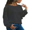 thumbnail image 1 of Blouse à Manches Longues à Col Ras du Cou, Haut Ample (Grande Taille pour Femmes) 1 Paquet, 1 of 4
