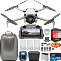 DJI Mini 4 Pro Folding Drone with RC 2 Remote (w/ Screen) Fly More Combo, 4K HDR Video Camera for Adults, Under 249g, Omnidirectional Sensing, 3 Battery Bundle with Deco Gear Hard Case & Accessories