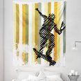 thumbnail image 1 of Youth Tapestry, Jumping Skateboarder Scribble Sketch Art on Striped Backdrop with Grunge Effects, Fabric Wall Hanging Decor for Bedroom Living Room Dorm, 5 Sizes, Multicolor, by Ambesonne, 1 of 1