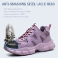thumbnail image 2 of SKIUHS Women’s Steel Toe Work Shoes, Puncture Resistant Lightweight Safety Sneakers, Breathable Lace-Up Non Slip Work Shoes, All Purple, 2 of 7