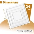 thumbnail image 3 of Costway Drop Ceiling Tiles 2 ft x 2ft with 3DmPatterns, 24-Pack Tiles Up to 96 Sq.ft., 3 of 10