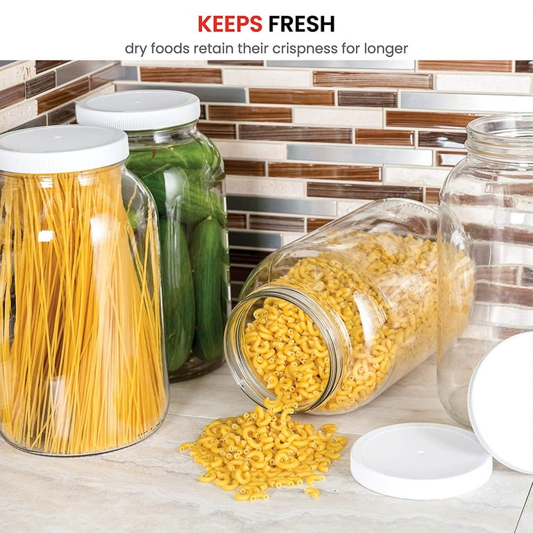 Super Wide-Mouth Glass Jars with Hinged Lids, 1-Gallon (4100 ML) Leak Proof  Glass Canning Jars with Airtight Lids and 2 Measurement Marks. Large