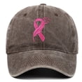 thumbnail image 2 of AJGRHE Unisex Cancer Publicity Ribbon Embroidered Baseball Caps Outdoor Sports Hop Denim Washed Hats Adjustable Daily Leisure Coffee One Size, 2 of 4