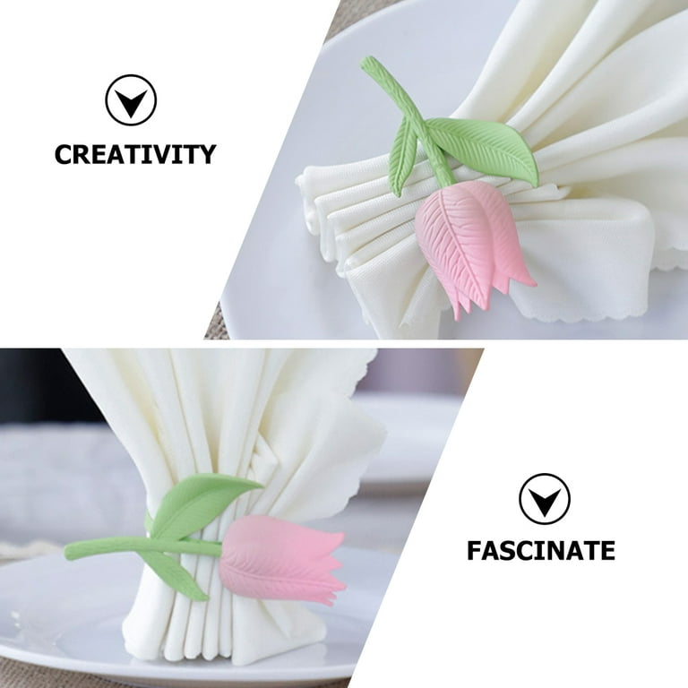 Qiysamall 6 pcs Tulip Flower Napkin Rings Alloy Napkin Rings Party Table Centerpiece Walmart