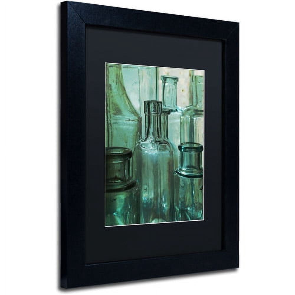 Trademark Fine Art "Antique Bottles" Canvas Art by Patty Tuggle, Black Matte, Black Frame