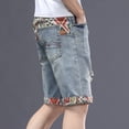 thumbnail image 2 of 2024 Pantalones cortos de mezclilla elásticos de cinco puntos para hombre, bordado de verano, versión coreana, sueltos, rectos, ajustados, casuales, versión coreana, 2 of 5