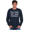 thumbnail image 3 of Funny Tell Your Cat I Said Psps Joke Plus Size Long Sleeve Graphic Tee Shirt Brisco Brands 2X, 3 of 6
