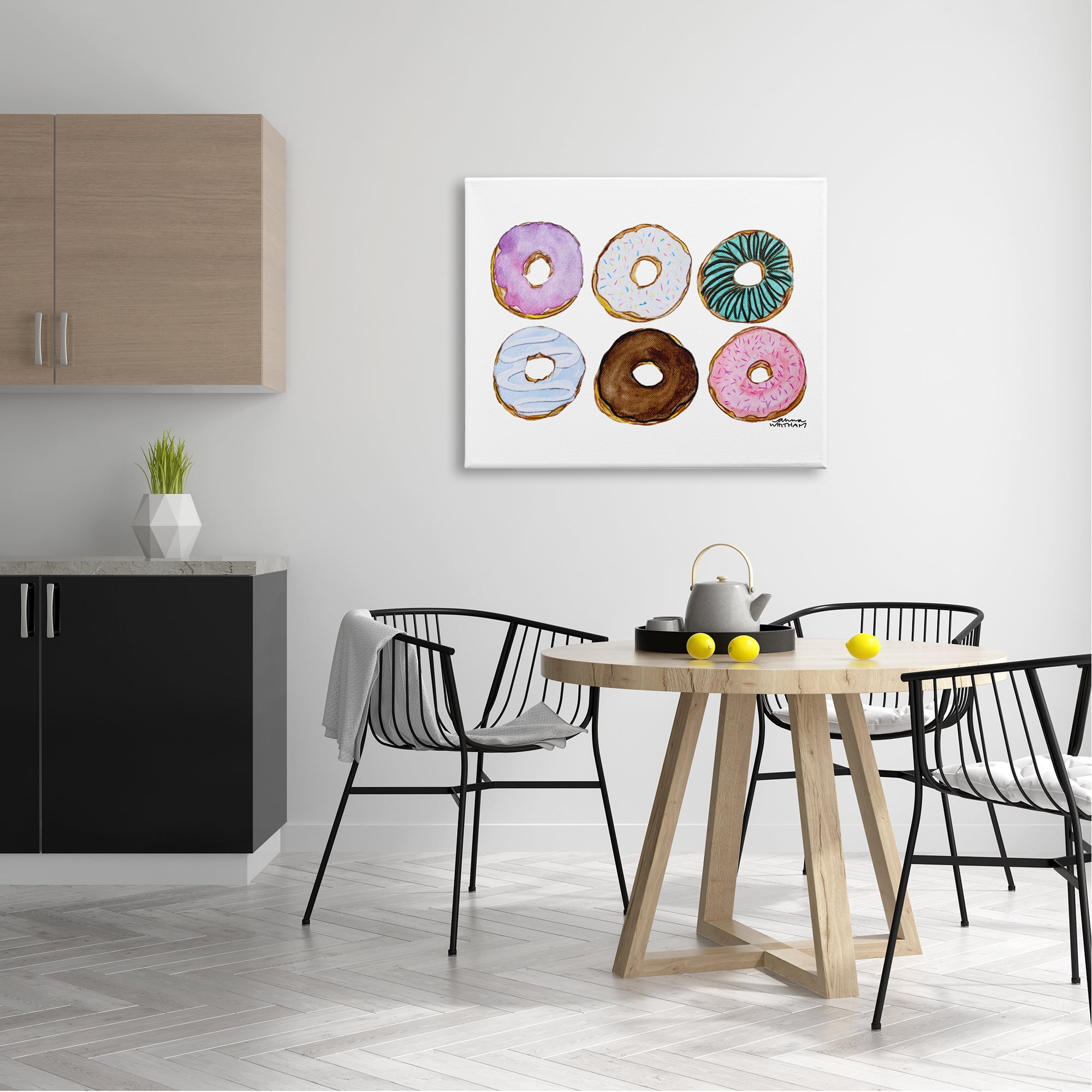 Stupell Industries Various Trendy Frosted Sprinkled Donuts Pastries Dessert Canvas Wall Art, 40 x 30, Design by Angela Nickeas
