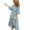 Blue, variant on Womens Loose Fit Casual Summer V Neck Half Sleeve Bohemian Geometric Pattern Maxi Long Dresses RD2,L