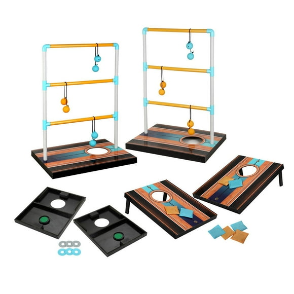 Hathaway Triple Play 3 in 1 Toss GAME for Bean Bag, Washer Toss And Ladder Toss with Rip Resistant Nylon Carry Bag