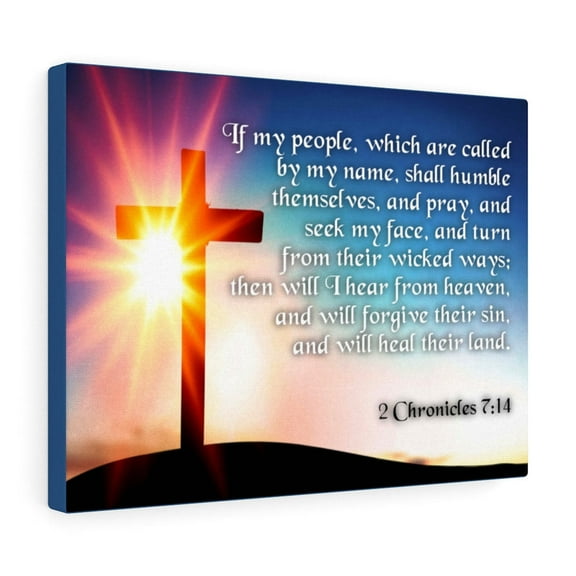 Scripture Walls  Seek My Face 2 Chronicles 7:14 Bible Verse Canvas Christian Wall Art Ready to Hang Unframed