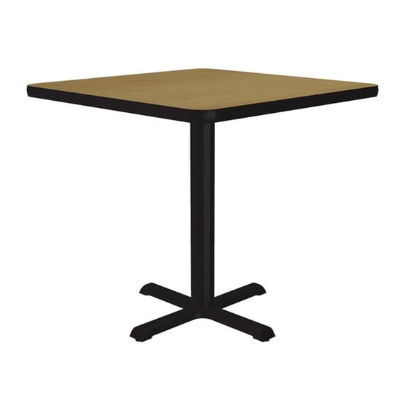 Correll SXT30S-16-98-16 30 in. X-Base High Pressure Laminate Cafe & Breakroom Table with Stamped Steel Base - Fusion Maple - Square