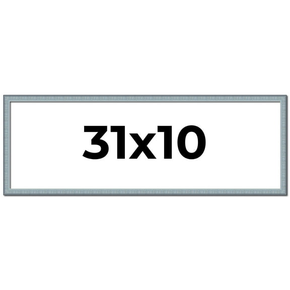 31x10 Frame Rustic Sky Blue Solid Wood Picture Frame | 0.75 Inch Moulding Width |Includes UV