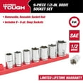 thumbnail image 4 of Hyper Tough 9-Piece, 1/2 inch Drive Standard SAE Sockets,, 4 of 14