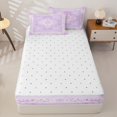 thumbnail image 4 of Homewish Purple Boho Mandala Floral Zipper Twin Comforter Sets with Fitted Sheet and 2 Pillowcases,Dreamy Bohemian Zipper Bedding Set,Reversible,4pcs, 4 of 8