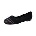 thumbnail image 3 of Willtoo Fashion Loafers for Women Casual Spring Summer Breathable Knitted Round Toe Low Tops Canvas Shoes Slip On Flats Walking Shoes Non Slip Play Sneakers Loafers for Work Nurse, 3 of 5