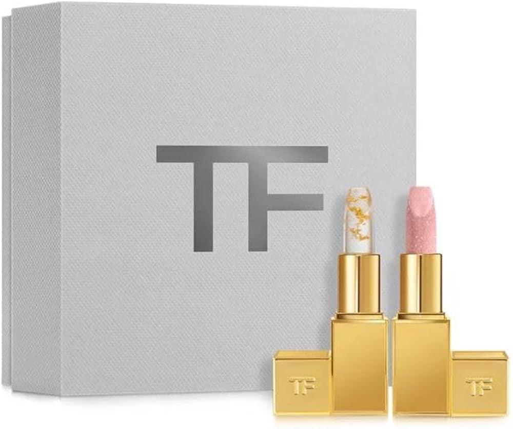 Tom Ford Soleil Lip Duo - Soleil Lip Blush (pink) and Sunlit Rose Lip Balm (rosy) Full Size.