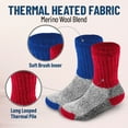 thumbnail image 3 of 2 Pairs Kids Thermal Socks for Cold Weather Skiing Snow etc Insulated Heat-Trapping Warm Winter Socks Girls Boys Heated Boot Crew Socks Moisture Wicking, 3 of 8