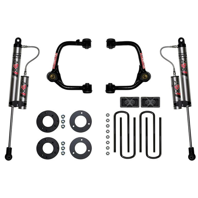 Fits 2021-2023 Ford F-150 Skyjacker Suspensions Lift Kit Suspension F2130KX ADX 2.0 Aluminum Body Remote Reservoir; 3 Inch Front Lift; 3 Inch Rear Lift