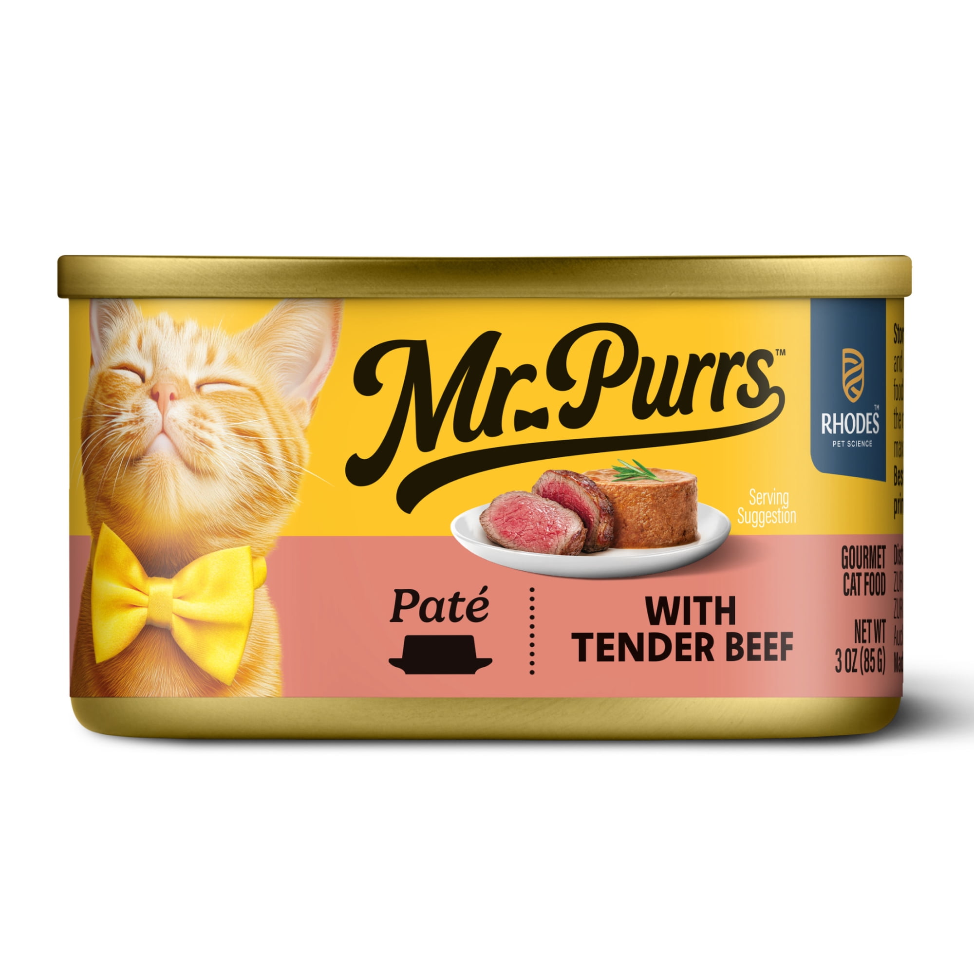 Mr Purrs Tender Beef Pate Wet Cat Food, 3 oz Can